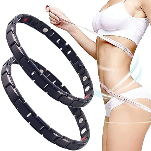 Ionpro Titanium Detox Wristband, Magnetic Lymph Detox Bracelet, Ionpro Titanium Detox Lympunclog Wristband, Magnet Therapy Bracelet for Arthritis Pain Relief & Lymph Unclog (2pcs Black)