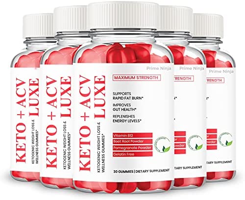 Luxe Keto ACV Gummies, Original Powerful Formula, Maximum Strength, Vitamin B12, Beet Root and Pomegranate (5 Pack)