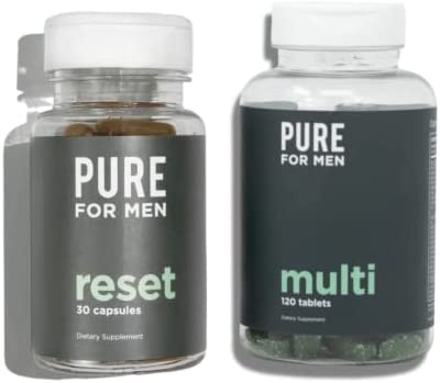 Pure for Men Multivitamin, 120 Capsules & Reset Detox Supplement, 30 Capsules